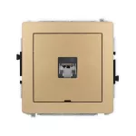 DECO Mechanizm gniazda komputerowego pojedynczego 1xRJ45, kat. 5e, ekranowany, 8-stykowy, bez pola opisowego złoty metalik