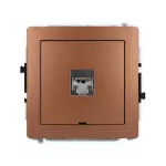 DECO Mechanizm gniazda komputerowego pojedynczego 1xRJ45, kat. 5e, ekranowany, 8-stykowy, bez pola opisowego brązowy metalik