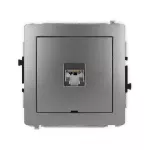 DECO Mechanizm gniazda komputerowego pojedynczego 1xRJ45, kat. 5e, ekranowany, 8-stykowy, bez pola opisowego grafitowy