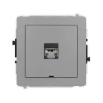 DECO Mechanizm gniazda komputerowego pojedynczego 1xRJ45, kat. 5e, ekranowany, 8-stykowy, bez pola opisowego szary mat