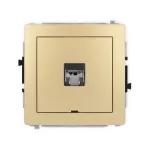 DECO Mechanizm gniazda komputerowego pojedynczego 1xRJ45, kat. 5e, ekranowany, 8-stykowy, bez pola opisowego złoty