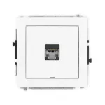 DECO Mechanizm gniazda komputerowego pojedynczego 1xRJ45, kat. 5e, ekranowany, 8-stykowy, bez pola opisowego biały mat