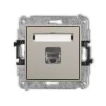 ICON Mechanizm gniazda komputerowego pojedynczego 1xRJ45, kat. 5e, ekranowany, 8-stykowy taupe