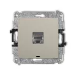 ICON Mechanizm gniazda komputerowego pojedynczego 1xRJ45, kat. 5e, ekranowany, 8-stykowy, bez pola opisowego taupe