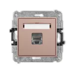 ICON Mechanizm gniazda komputerowego pojedynczego 1xRJ45, kat. 5e, ekranowany, 8-stykowy łososiowy