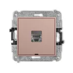 ICON Mechanizm gniazda komputerowego pojedynczego 1xRJ45, kat. 5e, ekranowany, 8-stykowy, bez pola opisowego łososiowy