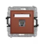 ICON Mechanizm gniazda komputerowego pojedynczego 1xRJ45, kat. 5e, ekranowany, 8-stykowy terakota