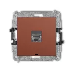 ICON Mechanizm gniazda komputerowego pojedynczego 1xRJ45, kat. 5e, ekranowany, 8-stykowy, bez pola opisowego terakota