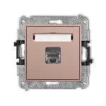 MINI Mechanizm gniazda komputerowego pojedynczego 1xRJ45, kat. 5e, ekranowany, 8-stykowy łososiowy