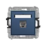 MINI Mechanizm gniazda komputerowego pojedynczego 1xRJ45, kat. 5e, ekranowany, 8-stykowy navy blue