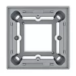 Puszka natynkowa pojedyncza kwadratowa ICON srebrny metalik