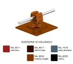 Uchwyt na płytce stalowej Hd=25mm Z-zatrzask /LA/ brązowy TYP AN-11PN/LA/-N