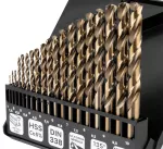 Wiertła do metalu HSS-CNC, 124°, "Pro-Tec", 1.0-10.0 mm, zestaw 19 szt.