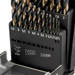 Wiertła do metalu HSS-CNC, 124°, "Pro-Tec", 1.0-10.0 mm, zestaw 19 szt.