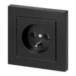 Gniazdo pojedyncze p/t 2P+Z Malta, 16A, 250V, PT-16M, czarny mat