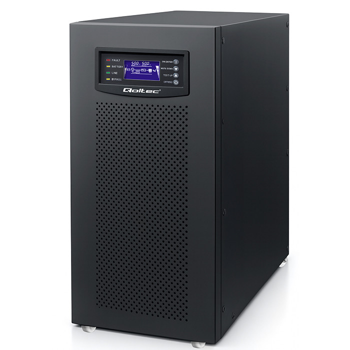 Qoltec Zasilacz awaryjny UPS 3 - fazowy | 15kVA | 12KW | LCD | EPO | SNMP | USB | On-line | High frequency