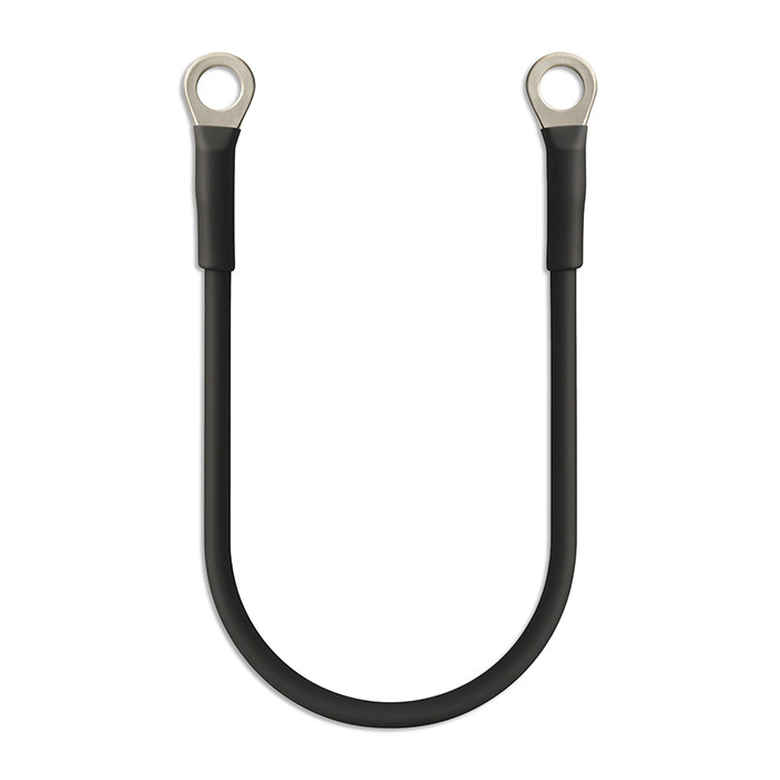 Qoltec Przewód akumulatorowy z końcówkami konektorowymi M8 | Kabel z oczkiem 8mm | 20cm | Czarny 