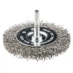 Szczotka druciana tarczowa z trzpieniem 75 mm, INOX