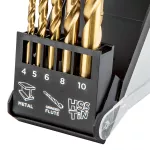 Wiertła do metalu HSS-TiN , 4.0 - 10 mm, zestaw 5 szt.