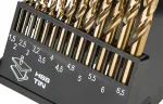 Wiertła do metalu HSS-TiN 1.5-6.5 mm, zestaw 13 szt.