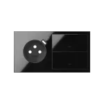 SIMON 100 W100-10020252X-138 Panel 2-krotny: 1 gniazdo z 1 zintegrowana ładowarka USB C  + 2 klawisze; czarny