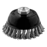 Szczotka druciana doczołowa 100 mm, drut skręcony, INOX, M14
