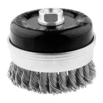 Szczotka druciana doczołowa wzmacniania 100 mm, drut skręcony, INOX, M14