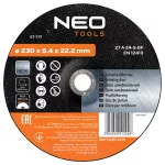 Tarcza szlifierska do metalu 230 x 6.4 x 22.2 mm, 27 A24-S-BF