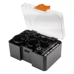 Otwornice stalowe z ostrzem z węglika spiekanego (20, 25, 30, 38, 40, 68 mm), zestaw 11 el.