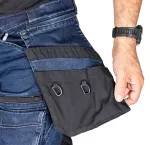 Spodnie robocze DENIM, wzmocnienia Cordura, odpinane kieszenie kaburowe, granatowe, rozmiar S