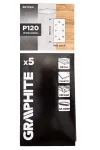 Papiery ścierne na rzep 93 x 185 mm, P120, 5 szt., z 8 otworami