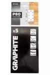 Papiery ścierne na rzep 93 x 185 mm, P80, 5 szt., z 8 otworami