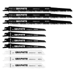 Zestaw brzeszczotów do piły szablastej, TPI 5, TPI 6, TPI 18, HCS/BIM, zestaw 10 szt.