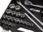 Zestaw kluczy nasadowych 1/2", 25 szt., satynowy