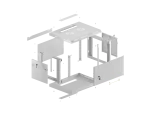 SZAFA INSTALACYJNA RACK WISZĄCA 19" 4U 600X600 SZARA DRZWI METALOWE LANBERG (FLAT PACK)