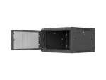 SZAFA INSTALACYJNA RACK WISZĄCA 19" 6U 600X600 CZARNA DRZWI PERFOROWANE LANBERG (FLAT PACK)
