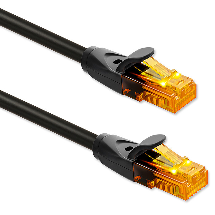Qoltec Kabel Patchcord UTP | CAT6 | 2 x RJ-45 |  High speed 1Gb/s | Pozłacane styki | 30m | czarny