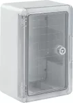 Szafka rozdzielcza hermetyczna, 200x300x130, drzwi przeźroczyste, szara, IK10, IP65