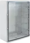 Szafka rozdzielcza hermetyczna, 600x800x260, drzwi przeźroczyste, szara, IK10, IP65