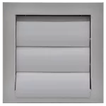 Kratka z żaluzją 200x200 szara, metalowa (do wentylatora fi 150)