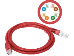 Patch-cord U/UTP kat.5e PVC 0.5m czerwony ALANTEC