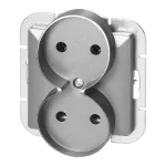 Gniazdo podwójne p/t 2x2P+Z Pearl, 16A, 250V, PT-6 PR, antracyt