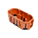 Puszka do pustych ścian ProDuo podwójna, głęboka 60mm, fi68, łączeniowa, z wkrętami, wiatroszczelna, pomarańczowa, IP30