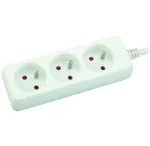 PRZEDŁUŻACZ 3 gniazda 1.5x5m z uziemieniem IP20 biały Helios