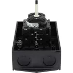 T3-3-8342/I2/SVB Przełącznik Zał.-Wył., 6 bieg., 32 A, 90 °, w obudowie IP65,pokrętło czerwono-żółte z blokadą na kłódkę