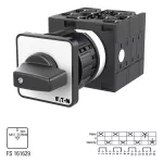 T3-4-8902/EZ Przełącznik zasilania, Styki: 8, 32 A, tabliczka: Netz-0-Notstrom, 45 °, bez samopowrotu, montaż natablicowy 22,3 mm, pokrętło czarne bez możliwości blokady