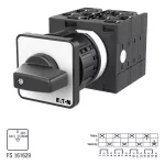 T3-4-8902/EZ Przełącznik zasilania, Styki: 8, 32 A, tabliczka: Netz-0-Notstrom, 45 °, bez samopowrotu, montaż natablicowy 22,3 mm, pokrętło czarne bez możliwości blokady