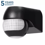 Czujnik ruchu 180° IP44, 800W, max 15m, mini, czarny