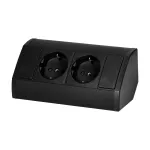 Gniazdo meblowe 2x2P+Z (Schuko), czarne