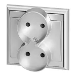 Gniazdo podwójne p/t 2x2P Luna, 16A, 250V, PT-5LR, srebrny